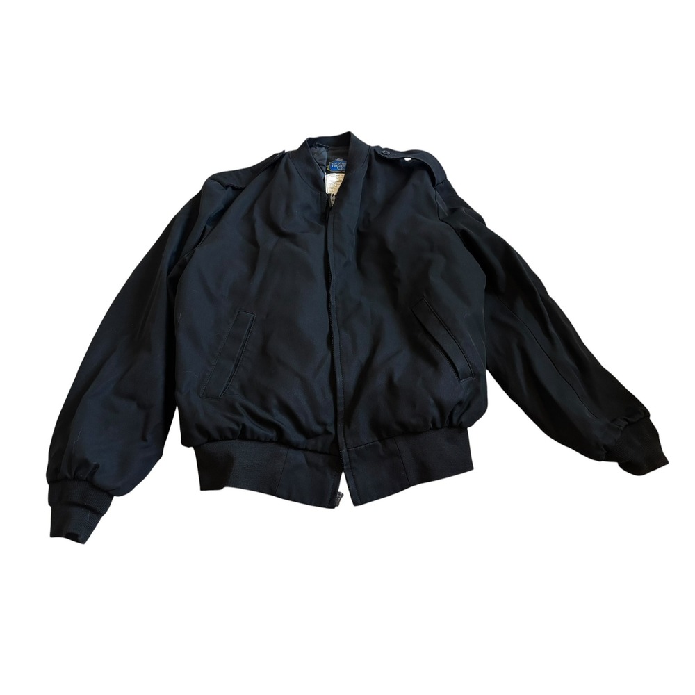 Neptune Garment Co Bomber Jacket 44 Black Officer Military Thinsulate Vintage
